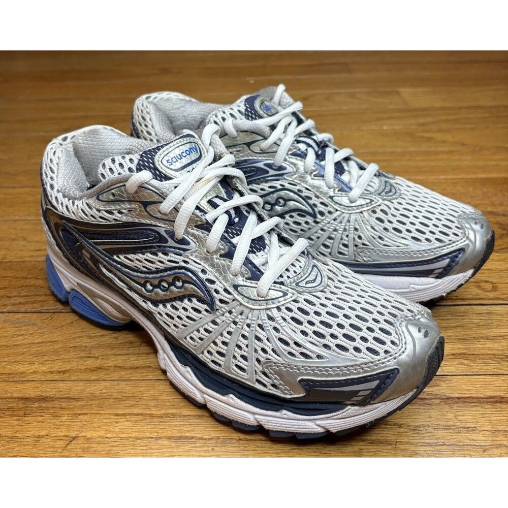 Saucony ProGrid Ride 4 Men’s White Silver Blue Running Shoes Size 8 20116-5